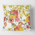 thumbnail image 2 of Designart Retro Handdrawn Poppies IV' Mid-Century Modern Throw Pillow - 18x18, 2 of 2