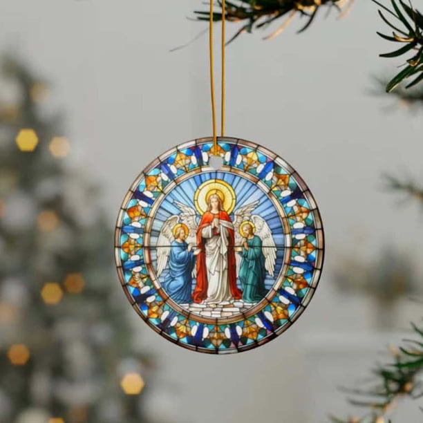 Colgante Acrílico Navideño con Textura Cóncava y Redondo.
