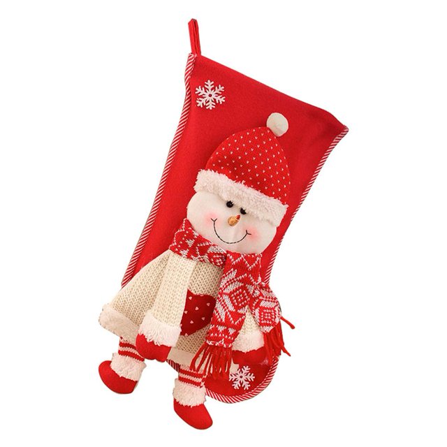 Bolsa de dulces de Navidad Bolsa de regalo sorpresa linda Decoración de árbol de Navidad de felpa (Muñeco de nieve)