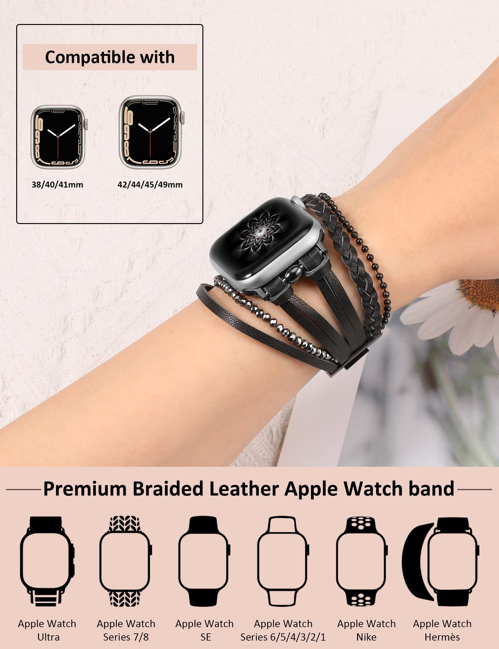 Braided leather apple watch band deals