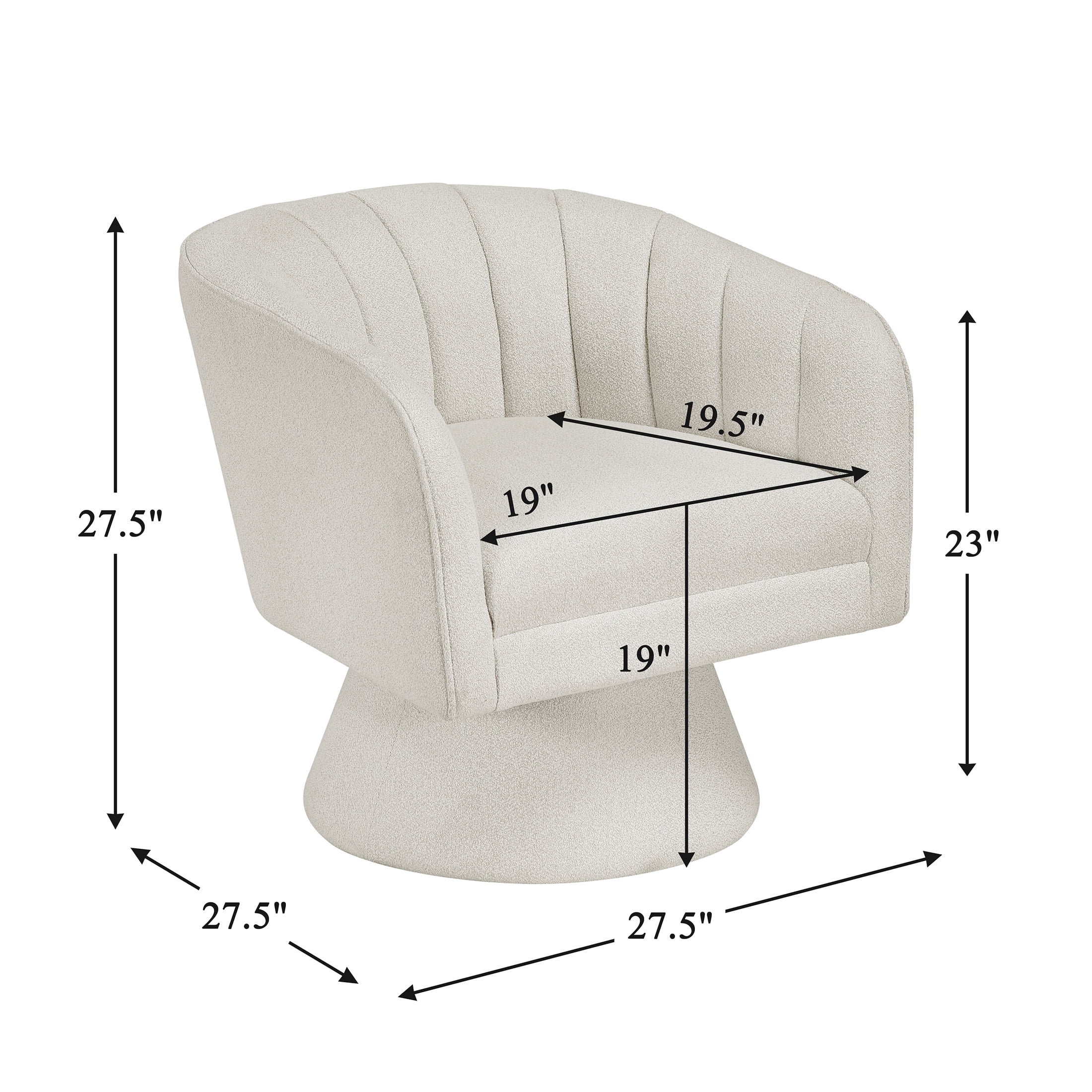 OakvillePark Liora Vale Boucle Swivel Barrel Chair, Beige