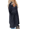 thumbnail image 3 of Plus Size Women Long Sleeve V-Neck Lace-Up Drawstring Cable Knit Sweater, 3 of 4