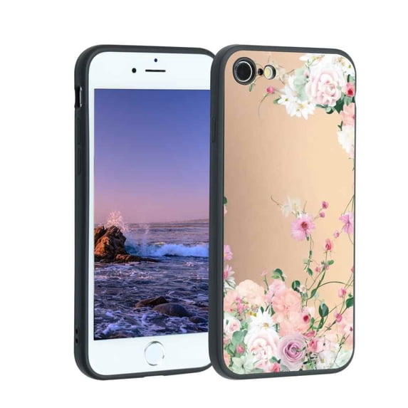 Compatible with iPhone 7 Phone Case, Floral-Flowers-Cute22 Case Men Women, Flexible Silicone Shockproof Case for iPhone 7
