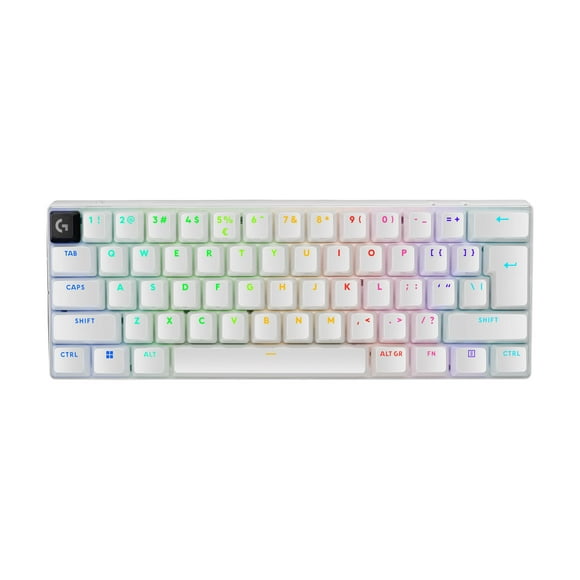 Logitech G PRO X 60 - Keyboard - gaming - 60% - TKL - backlit - wireless - Bluetooth, 2.4 GHz - key switch: Linear - white