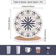 thumbnail image 2 of Set of 9 Geometric Flower Absorbing Stone Coasters with Cork Base Ceramic Drink Coasters Funny Birthday Housewarming for Tabletop Protection Suitable for Kinds of Cups Wooden Table, 2 of 7