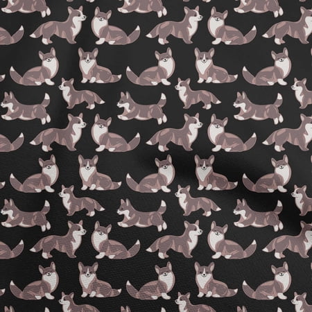 oneOone Cotton Flex Black Fabric Dog Sketch Sewing Craft Projects Fabric Prints By Yard 40 Inch Wide