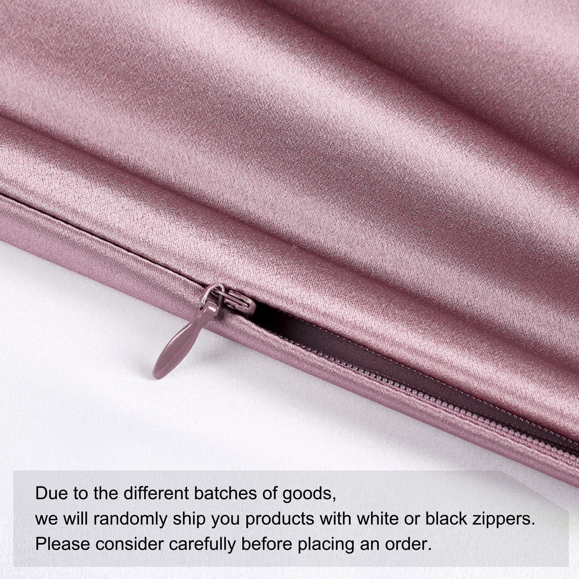 PiccoCasa 1 Pc 19 Momme Silk Pillowcase with Hidden Zipper Non-Standard Mauve Pink 16" x 16"