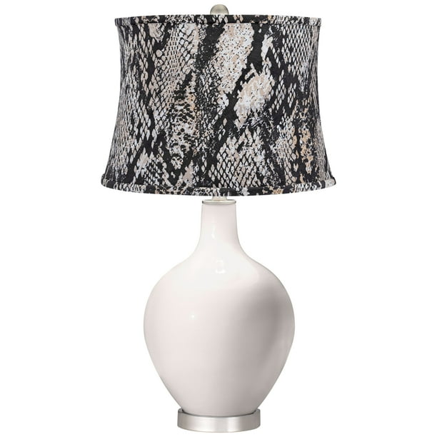 Color Plus Smart White Black Velvet Snakeskin Shade Ovo Table Lamp Com Plus Smart White Black Velvet Snakeskin, Snakeskin Lamp Shade