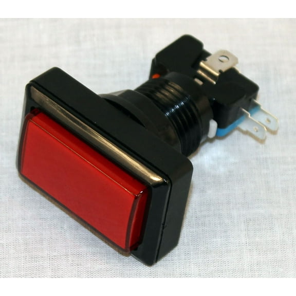 Arcade Game Illuminated Button rectangle for arcade and crane machines Red Jamma Mame