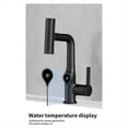 thumbnail image 4 of Grifo de Lavabo con Pantalla Digital de Temperatura y Cascada, con Elevación Hacia Arriba y Hacia Abajo, Mezclador de Agua Fría y Caliente para Baño, Color Negro., 4 of 5