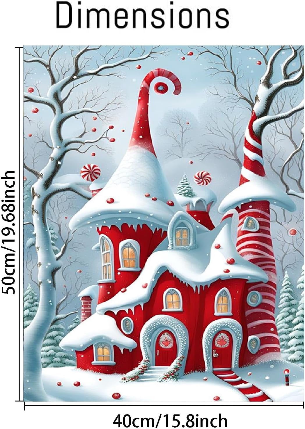 Christmas Paint by Numbers Kit for Adults Beginner - Red House Adult Paint by Number Kits On Canvas Adults' Paint-by-Number Kits DIY Oil Painting Kits for Gift Home Wall Decor 16x20 Inch,MT20310-US