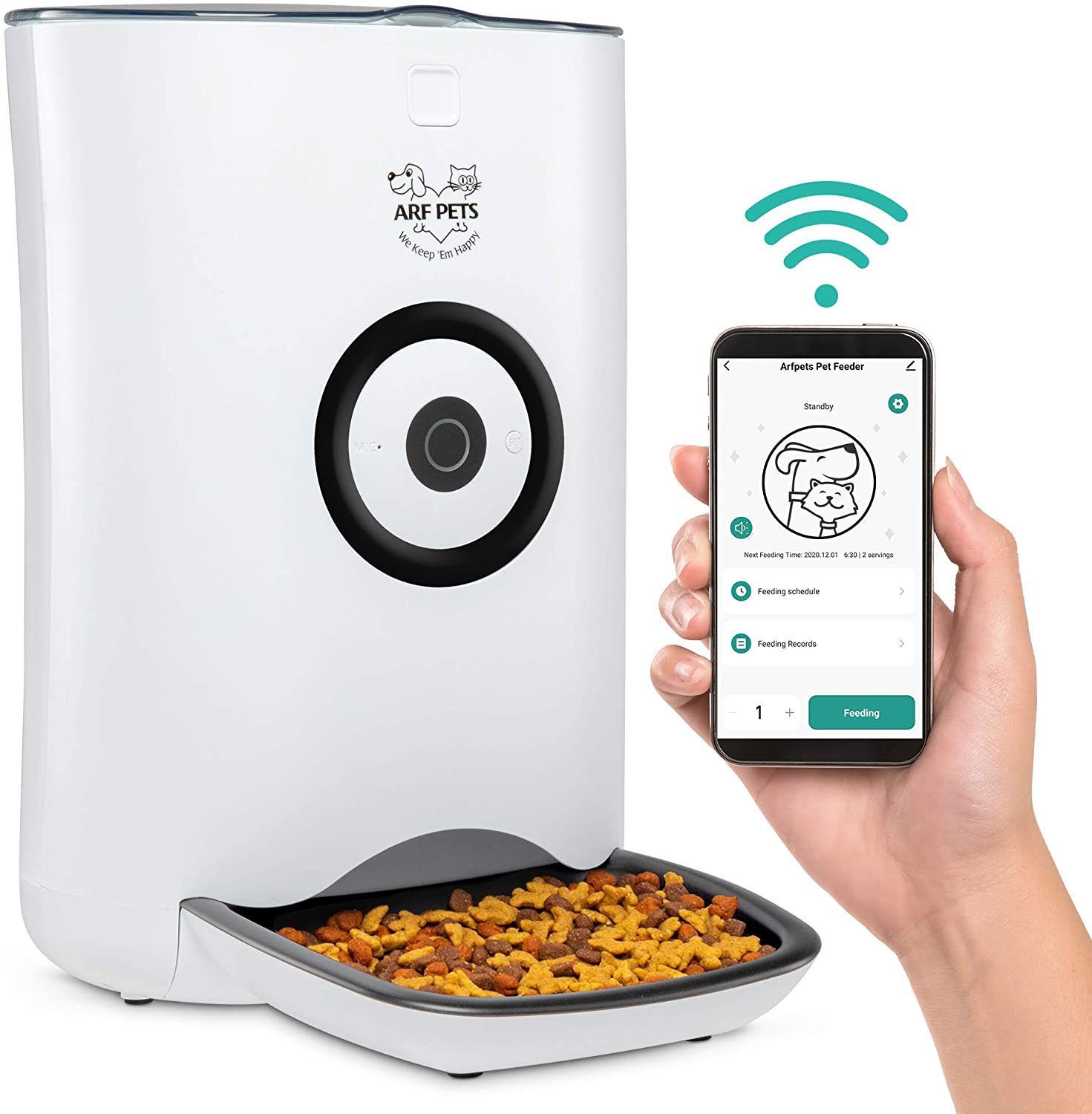 Arf Pets Smart Automatic Pet Feeder With WiFi Programmable Food