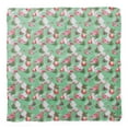 thumbnail image 4 of Bimba Green Flamingo Bird Pure Silk Printed Scarf Dupatta Head Neck Wrap Bandanas For Women 40 x 80 Inches, 4 of 6