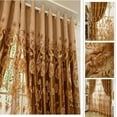 thumbnail image 3 of Amidoudou 1 Pair European Double Layer Curtains for Living Room Flower and Leaf Curtains for Bedroom (Coffee,54x84 Inch), 3 of 3