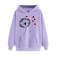thumbnail image 2 of successthop Pink Graphic Hoodies for Women with Hood Valentines Day Clothes Long Sleeve Polyester with Pockets Casual Love Heart Printed Lover Gift Blouse Tops for Valentines Gifts 2XL, 2 of 4