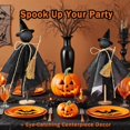 thumbnail image 3 of 3-Piece Dark Primitive Halloween Ghost Decor Set, Vintage Standing Ghosts on Wooden Base with Witch Hats, Spooky Indoor Table Centerpiece & Mantel Decoration, 3 of 9