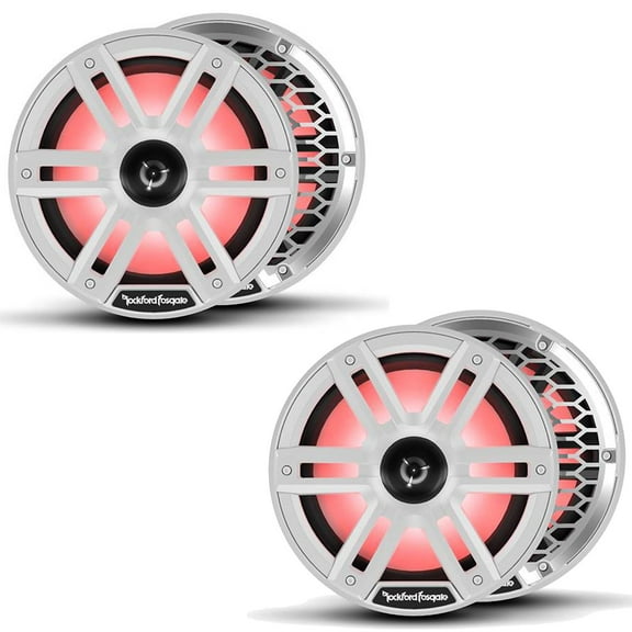 Rockford Fosgate 2 Pair M2-8H M2 Series 8" Marine 2-Way System With Horn Tweeter- White & Stainless Grilles Included