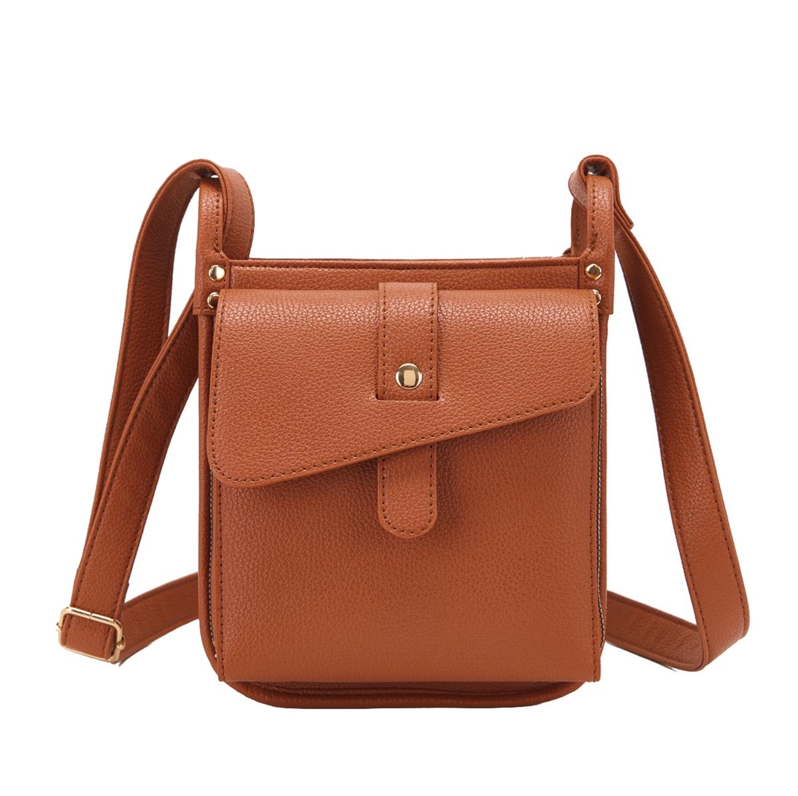 Fnyoxu Women's Full Grain Leather Crossbody Purse with Built-in RFID Wallet - Lightweight Large Capacity Bag with Keychain & Adjustable Strap, 6.3x2.8x8.1in