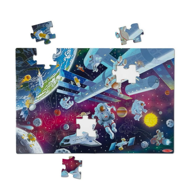 Puzle Melissa & Doug Outer Space que brillan en la oscuridad, 48 piezas