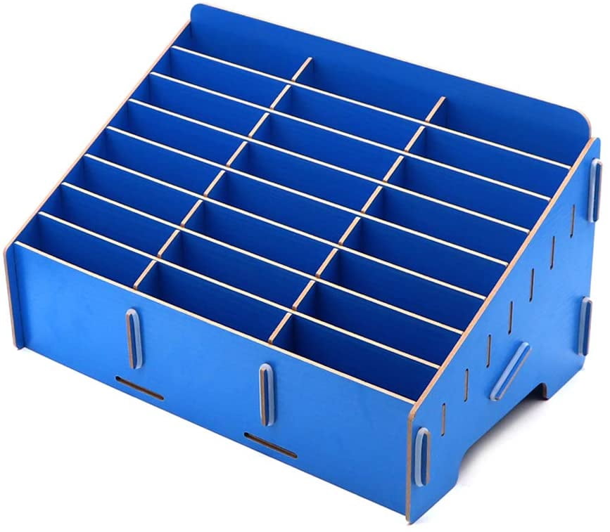 30-Grid Wooden Lattice Storage Box For Cell Phones – Office Desktop Organizer
