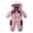 A-Pink, variant on ZACPNCV Kids Winter Snowsuit One Piece Fleece Lined Jumpsuit with Faux Fur Hood, Colorblock Thickened Waterproof Windproof Warm Padded Hooded Romper B-Navy