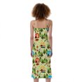 thumbnail image 2 of Camping Picnic Pattern Print Slim Fit Midi Cami Dress, Camper Camping Fashion Summer Maxi Sexy Casual Dress For Women, 2 of 4