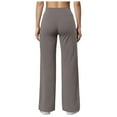 thumbnail image 3 of vigerkar Women's Palazzo Lounge Pants Stretchy Wide Leg Casual Pants Comfy High Waist Flowy Pants Coffee, XL, 3 of 7