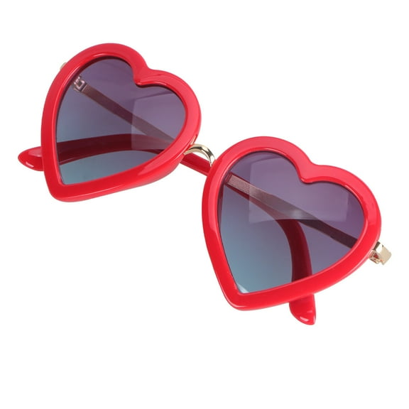 Masteelf Valentine's Day Fashion Heart-Shaped Sunglasses Decorated Eyewear Novelty Dancing Party Supplies (Bright Red)