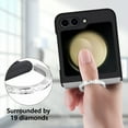 thumbnail image 5 of TECH CIRCLE Case for Samsung Galaxy Z Flip 5,Ultra Thin Fashionable Frosted Matte Shockproof Drop Protection Cover Shell With Bling Diamond Ring Kickstand Case for Galaxy Z Flip 5 5G 2023 6.7", Black, 5 of 8