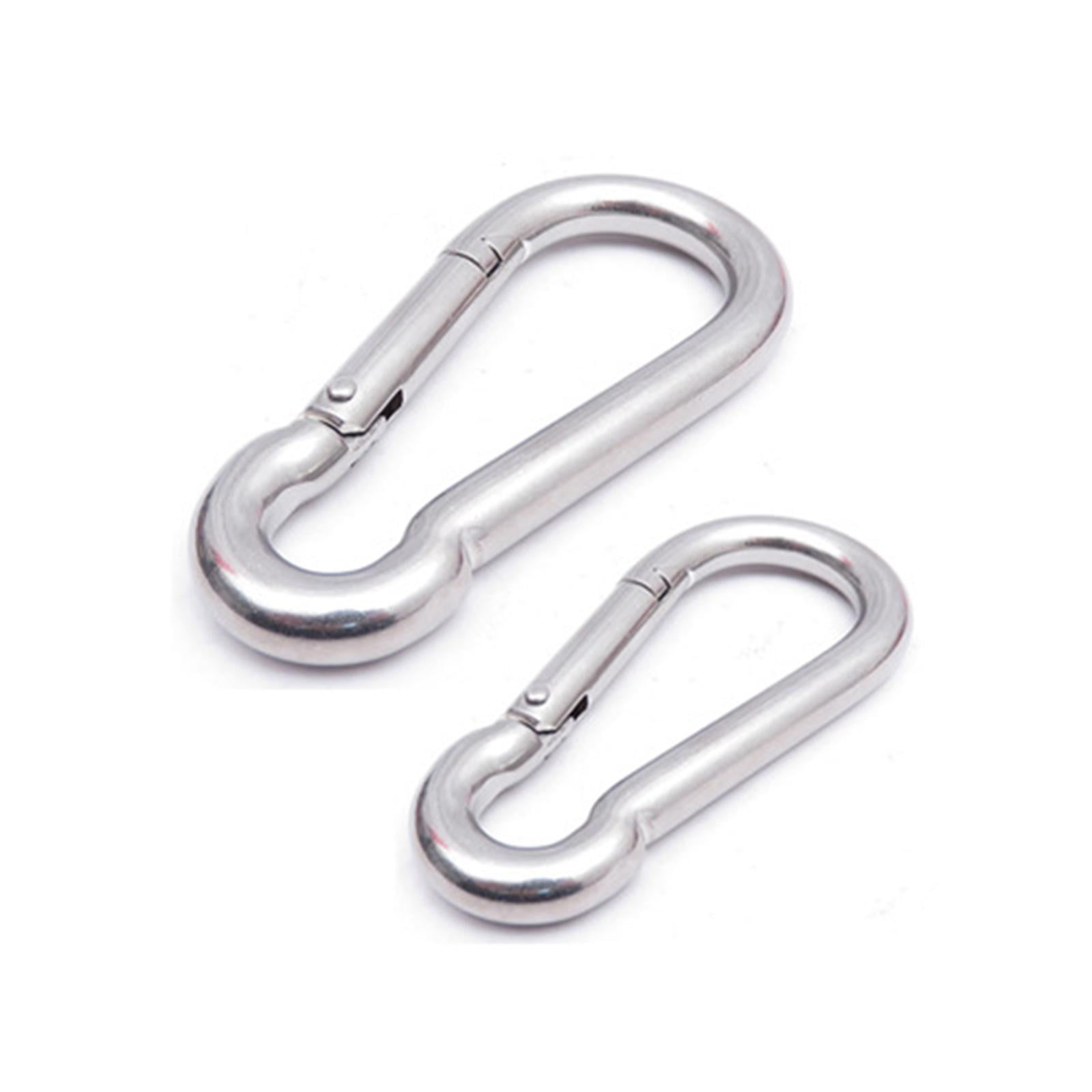 316 Stainless Steel Spring Carabiner Snap Hook Keychain Quick Link Lock Buckle U 