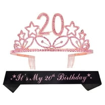 20th Birthday Gifts for Girls, 20th Birthday Tiara and Sash Pink, HAPPY 20th Birthday