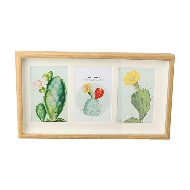 simhoa Cadre Photo Collage Présentoir Cadre Photo Support de Table Cartes pour Arts Portrait 21x39 cm 3 Ouvertures