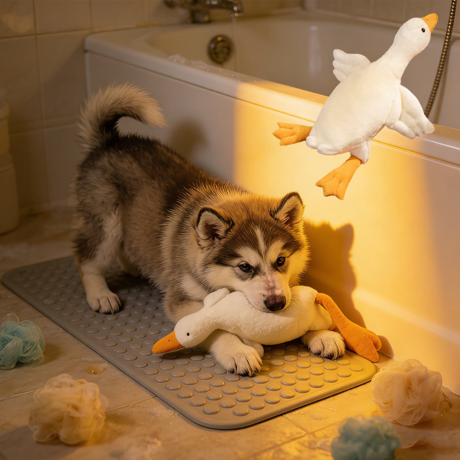 2pcs 35.43" Realistic Goose Plush Dog Toy - Super-Sized, Tough Chew-Resistant Companion for Indoor Play, Cuddles & Reducing in Large Breed Dogs