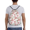 thumbnail image 2 of Kdxio Lilies Flowers Print Drawstring Backpack Bag,Waterproof Draw String Back Sack, Gym Drawstring Bags Swim Bag For Unisex, 2 of 9
