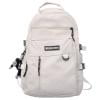 Mochila de moda de nylon Bolso de compras suave de color sólido simple informal (Blanco)