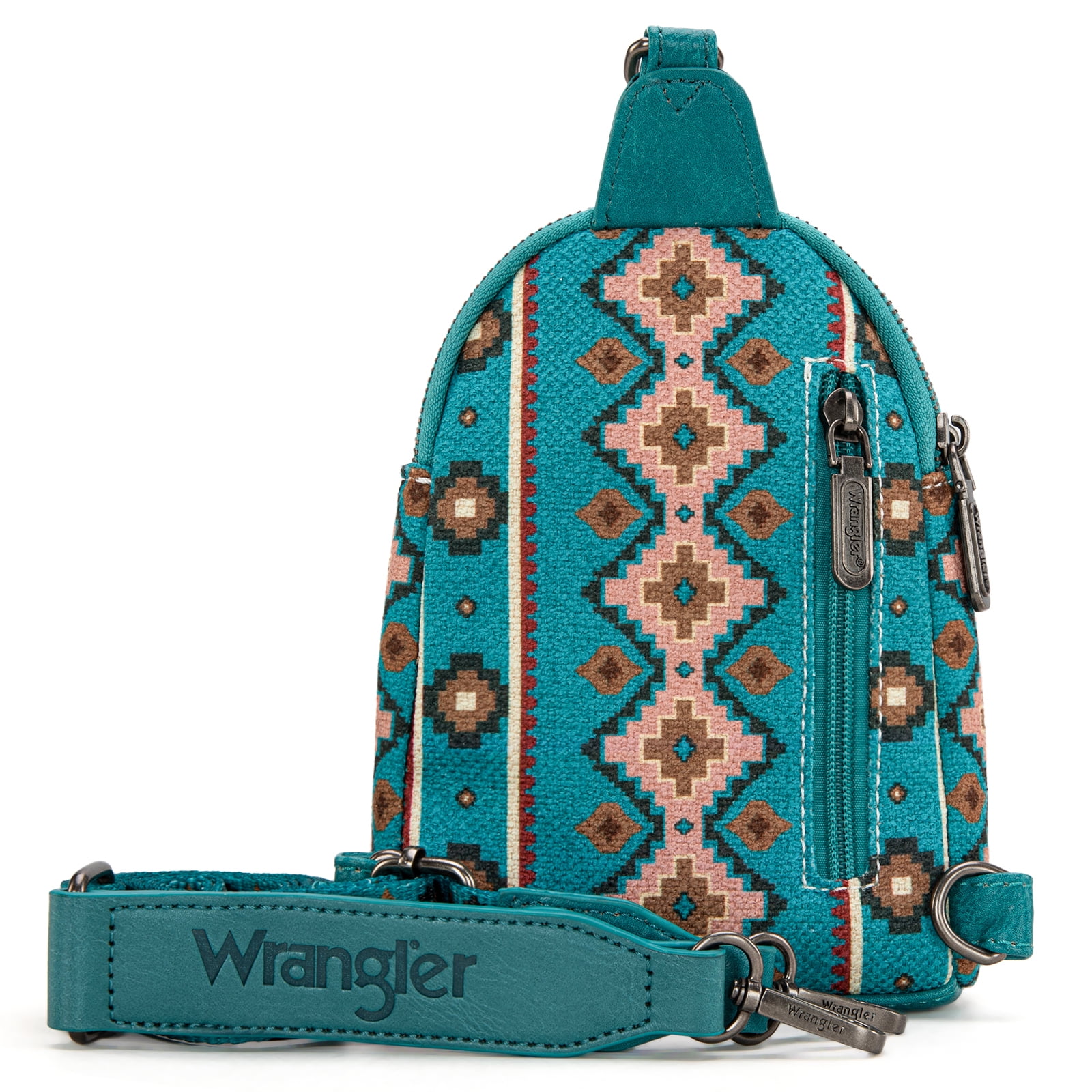 Wrangler Crossbody Sling Bags for Women Cross Body Purse with Detachable Strap, Drak Turquoise