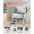 thumbnail image 3 of KFFKFF Stainless Steel Pet Grooming Tub, 38 inch Dog Washing Station with Storage Steps, Faucet, Showerhead, and Soap Holder for Pets of All Sizes (Left Door), 3 of 9