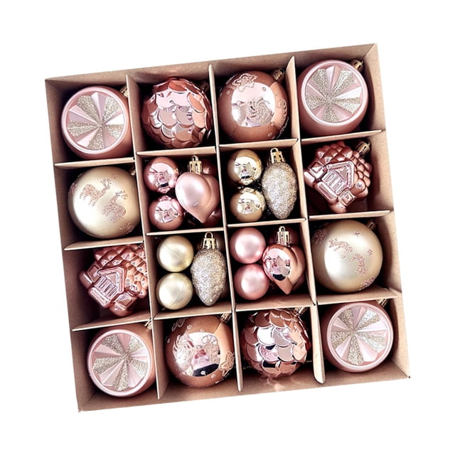 Adornos colgantes navideños perfecl para celebración de interiores Oro y rosa