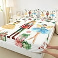thumbnail image 3 of Manfei Cartoon Cute Princess Bed Sheets for Kid, Nutcracker Royal Guarder King Sheets, Merry Christmas Theme Sheet Set, Lightweight Room Decor, 4-Piece, 3 of 7