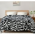 thumbnail image 5 of Home Soft Things Animal Print Flannel Fleece Blanket - Black White Zebra - Queen (90" x 90"), 5 of 10