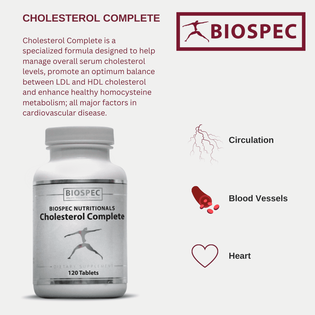 Biospec Nutritionals Cholesterol Complete – Natural Cholesterol Support Supplement - Red Yeast Rice, Co-Q-10, Hawthorn, Guggulipid, B-Vitamins, Magnesium - (240 Tablets (Pack of 1))