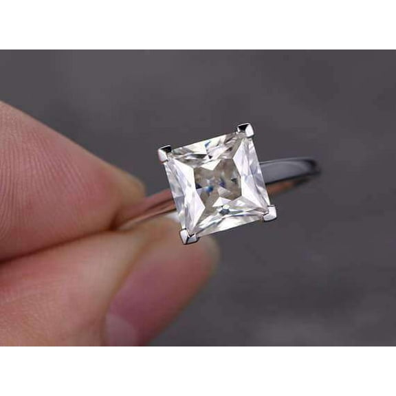 1.25 Carat Solitaire Moissanite Wedding Ring for her with 18k Gold Plating
