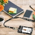 thumbnail image 7 of ID Badge Holder with Lanyard, Vertical PU Leather ID Badge Card Holder with 1 Clear ID Window, 4 Credit Card Slots and a Detachable Neck Lanyard (Leopard Print), 7 of 7