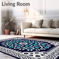 thumbnail image 2 of ODIKA 3'x5' Machine Washable Non-Slip Area Rug, Tile Inspired Mosaic Floor Covering High Traffic Rug, Blue, 473409, 2 of 7