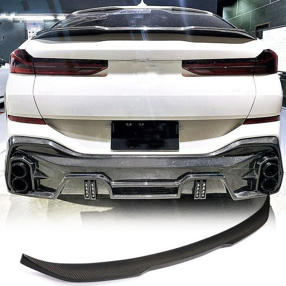 Real Carbon Fiber Car Trunk Spoiler Fits for BMW X6 Series G06 &X6M 2020-2022 Auto Rear Boot Lid Highkick Spoiler Wing Lip