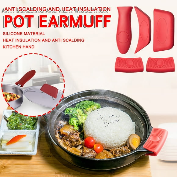 VBXOAE Heat Resistant Silicone Pot Handle Holders with Covers Non Slip Kitchen Accessories for Cooking Baking Serving Dishwasher Safe Universal Fit Chefs Home Cooks Outdoor Gatherings