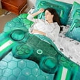 thumbnail image 4 of Castle Fairy Geometric Honeycomb Gamepads Twin Bedding Sets 7-Piece for Adults Female Men,Gradient Universe Galaxy Bedding Comforter Set Microfiber,Video Game Game Controller Breathable Sheet Sets, 4 of 8
