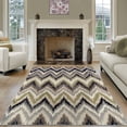thumbnail image 1 of Zigzag Modern Chevron Indoor Area Rug by Blue Nile Nills - 4' x 6', Brown, 1 of 5
