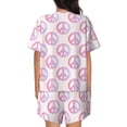 thumbnail image 4 of Womens Pajama Sets With Pocket, 90s Style Peace sign Retro Lounge Sets Short Sleeve Sleepwear PJ Sets for Women, 4 of 6