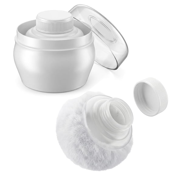ACDANC Storage Body Powder Container,3.15" Makeup Puff with Container,Fluffy Body After-Bath Powder Case,Baby Care Talcum Makeup Puff Box with Hand Holder